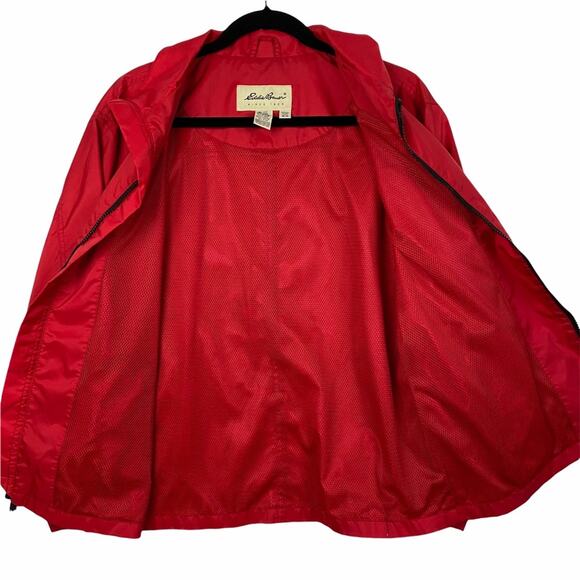 Eddie Bauer Red Full Zip Nylon Jacket Size Medium - Picture 2 of 9